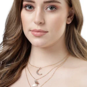 Gold plated lock pendant necklace