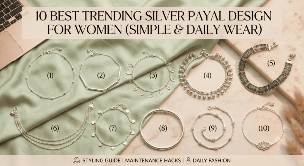 silver payal design